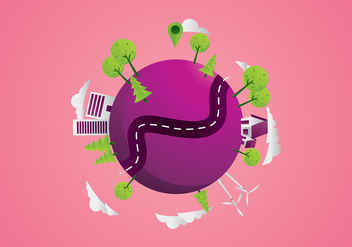 Globus Cartoon Free Vector - vector gratuit #412001